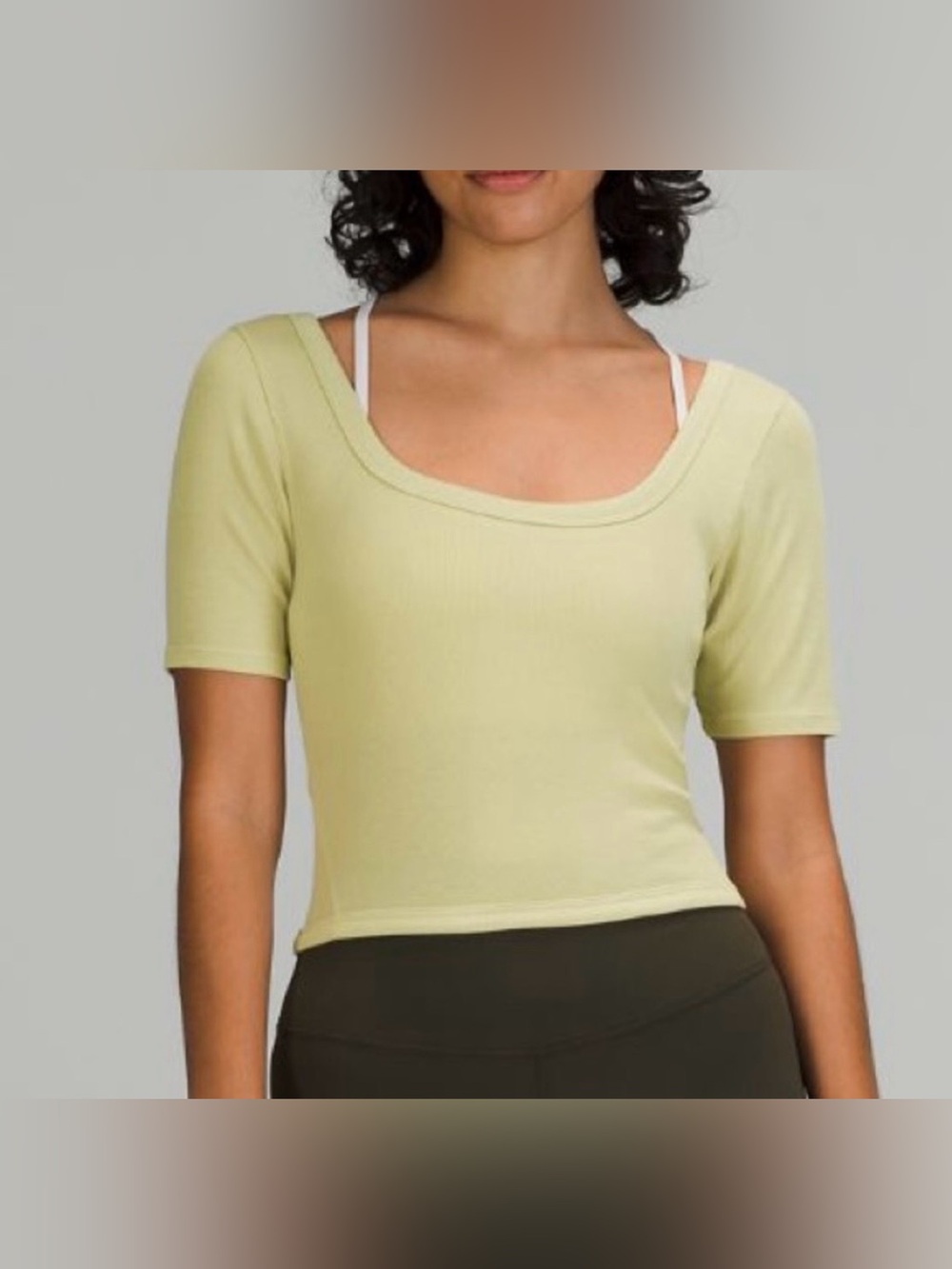 Lululemon NWT Ribbed Held Tight Short Sleeve Shirt Crop Top Green Size 6